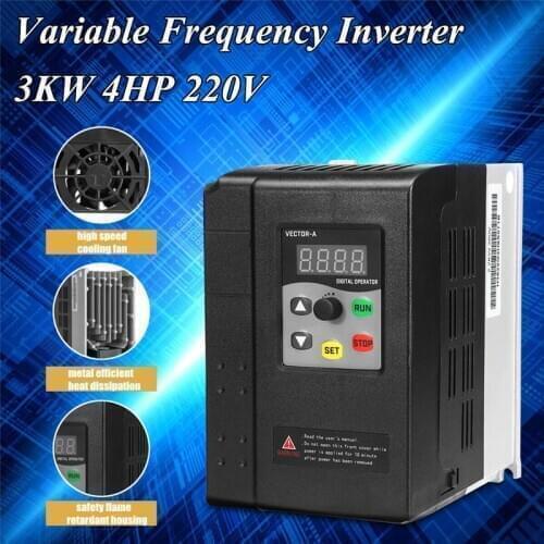 Dreamburgh 3KW 4HP 220V 13A 1 To 3 Phase Variable Frequency Inverter Motor Drive VSD VFD for Motor Speed Control Converter 2020