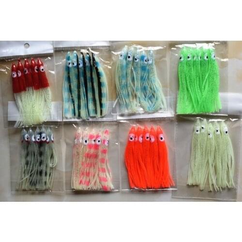 Fishing Squid Octopus Skirts Lures Tackle Glow Luminous Bait Soft Squid Skirt Fishing Tackle Sea Fishing Lures 9CM