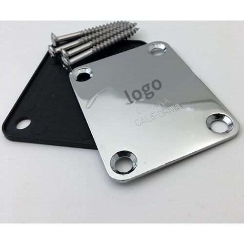 Ohello Neck Plate Gold/Chrome/Black For st/tele electric guitar Chrome Electric Guitar Neck Plate Neck Joint Board with FD Logo