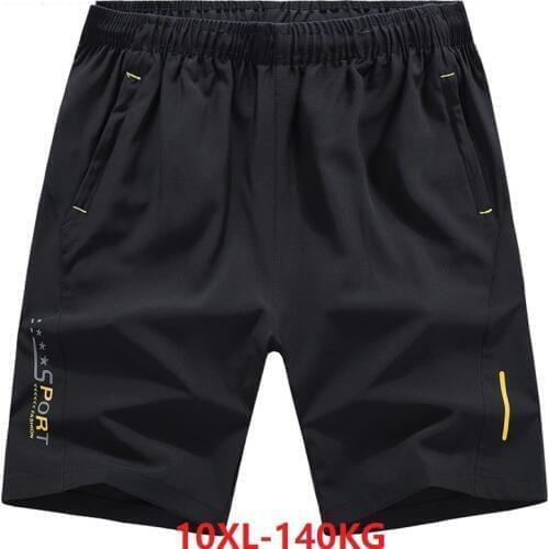 Big size 8XL 9XL 10xl Quick dry sports Shorts Mens summer large size Shorts print letter Shorts sportwear Breathable black 54 56