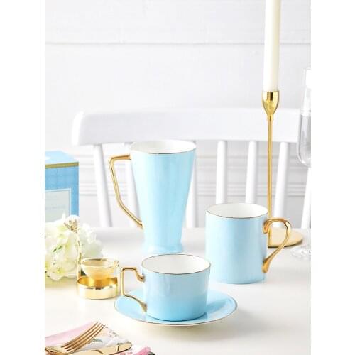 Nordic Blue Mugs Creative Bone China Coffee Cup Afternoon Tea Party Milk Water Drinking Home Drinkware Gifts