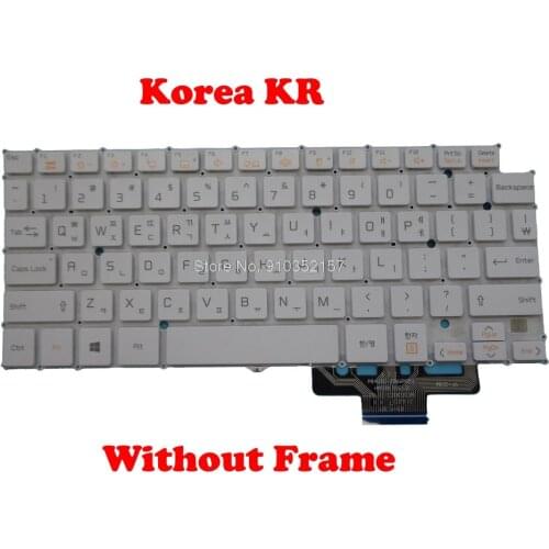 Brand New Korea KR Keyboard For LG 13Z940 14Z950 14Z960 LG13Z93 LG14Z95 LG14Z96 White NO Frame HMB8130ELB13 AEW73489801