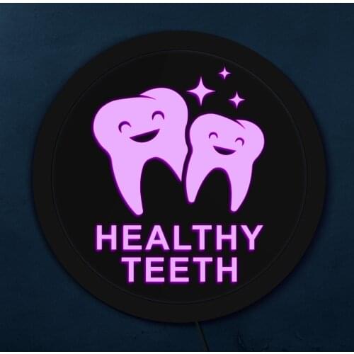 Dentist Healthy Teeth LED Neon Sign Dental Hygienist Office Bedroom night light Decoration Tooth Party Decor