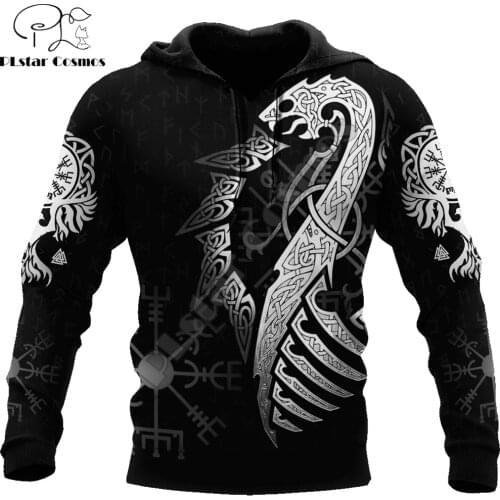 Beautiful Viking Tattoo pattern 3D Print Autumn Men Hoodies Unisex Casual Pullover Zip Hoodie Streetwear sudadera hombre DW0523