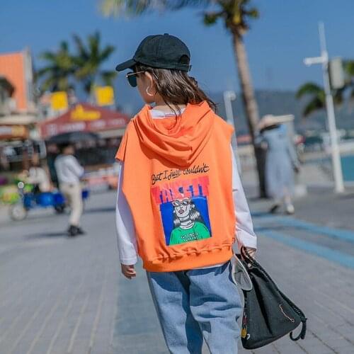 Girls Fashion Print Hoodie Set 8 10 years Autumn 2 pieces Long Sleeve Tops 2021 Teenage Girls Clothes