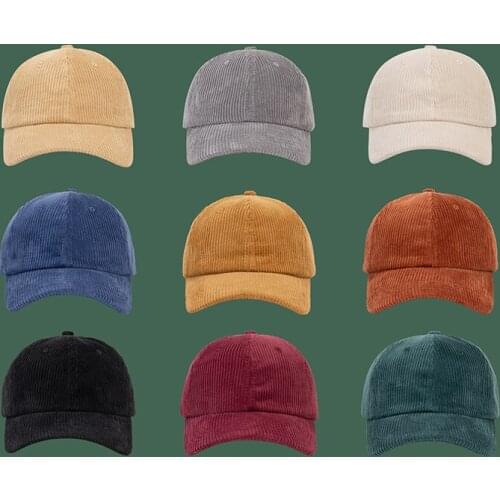 Men Corduroy Baseball Cap Women Spring Summer Solid color Baseball Hat Men Outdoor Adjustable Sun Hat Vacation Casquette Gorras