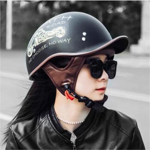 Retro Motorcycle Vintage Helmet Unisex Moto Scooter Casco Open Face Helmet Motocross Biker Motorbike Racing Riding Helmet Men