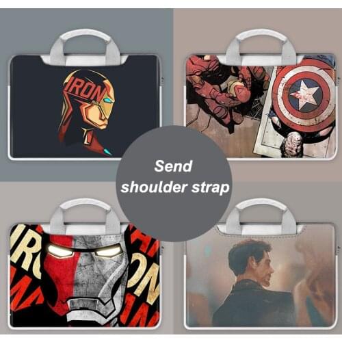DISNEY MARVEL Avengers Iron Man Laptop Bag Case for Macbook Air Pro 13 14 15.6 Laptop Briefcase Sleeve Waterproof Bag For Dell