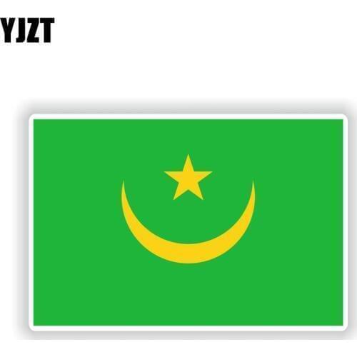 YJZT 11.2CM*7.5CM Accessories MAURITANIA Flag Car Bike Window PVC Decal Car Sticker 6-1894
