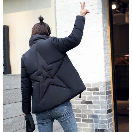 Women Parka Short Warm Wadded Jacket Womens Black red Coat Outwear Parkas for Women Winter Padded Basic Coat LX2282