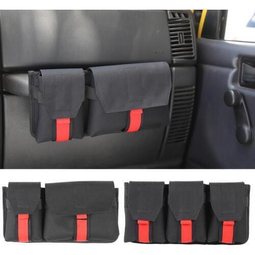 YCCPAUTO 1Pcs Car Organizer Pouch Oxford Cloth Storage Bag For Jeep Wrangler TJ JK Accessories 1997-2017 Auto Stowing Tidying