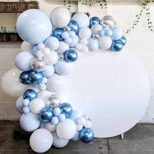 104pcs Macaron Blue Mint Pastel Balloons Garland Arch Kit Sliver DIY Birthday Wedding Baby Shower New Year Party Decoration