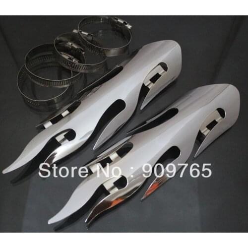 2 Pcs Exhaust Muffler Pipe Heat Shield Cover Heel Guard For Harley Dyna Road King Honda VT Yamaha V Star Suzuki Kawasaki Ninja