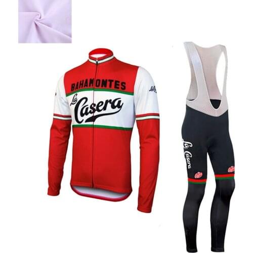 2021 Retro Long Cycling Clothing Winter Fleece Thermal Cycling Jersey bike Bike Clothes Mtb Ropa Ciclismo Maillot Customized