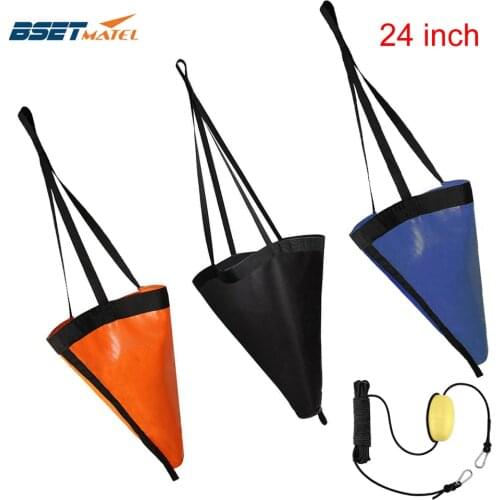 24 inch Kayak Canoe Boat Float Marine PVC Sea Anchor Drift Anchor Drogue Drifting Brake Rowing 30ft Retrieving Tow Throw Line