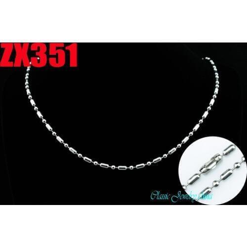 3mm bamboo joint chains stainless steel beads necklace ball chain 20pcs fashion Jewelry parts ZX351