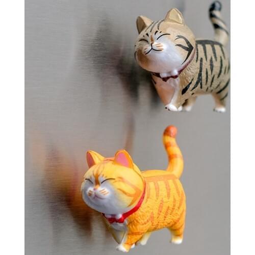 3D Cartoon Cute Swivel Cat Fridge Magnet Resin lovely personalized Souvenir sticker magnets animal as gift home craft decoration