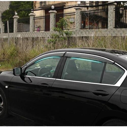 For Honda Accord 2008-2017 4PCS Car Door Window Wind Visor Moulding Awnings Shield Rain Sun Wind Guard Vent Shade