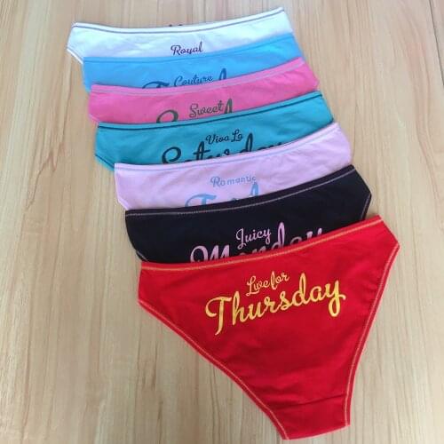 7 Pieces Ladies Cotton Panties Female Underpants Sexy Women Briefs Underwear Letter Week Bragas Mujer Pantys Lingerie Femme