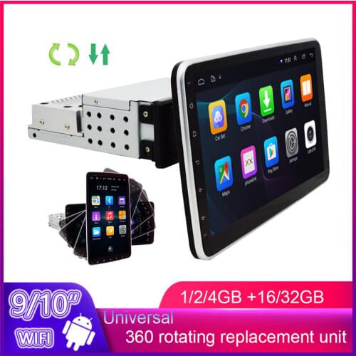 Android 9.0 1080P Touch Screen Car Stereo Radio 1din Adjustable Tesla Style 9" Quad- Core RAM 1GB ROM 16GB GPS Wifi