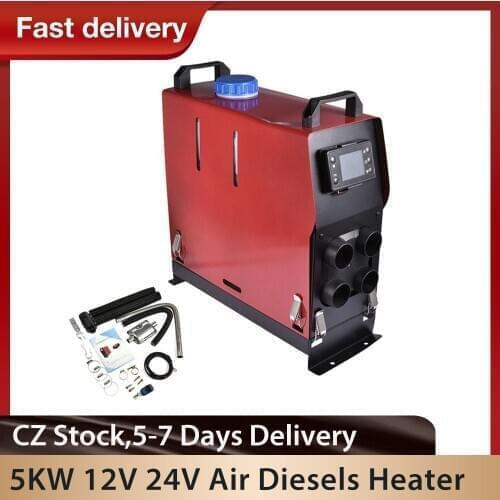 Car Heater Auxiliary Heating 5KW 12V 24V Air Diesels Heater Parking Heater With Remote Control LCD Monitor For RV Trailer Truck