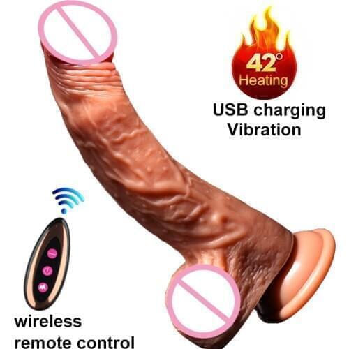 Wireless Dildo Realistic Dildo Vibrator Electric Heating Vibrating Big Huge Penis G Spot Sex Toys for Women, USB Rechargeable