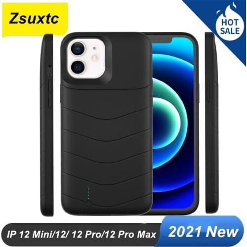 For iphone 12 Mini 12 Pro 12 Pro Max Battery Case 4000 Mah To 6000 Mah Audio Output Power Bank Cover Battery Charger Case