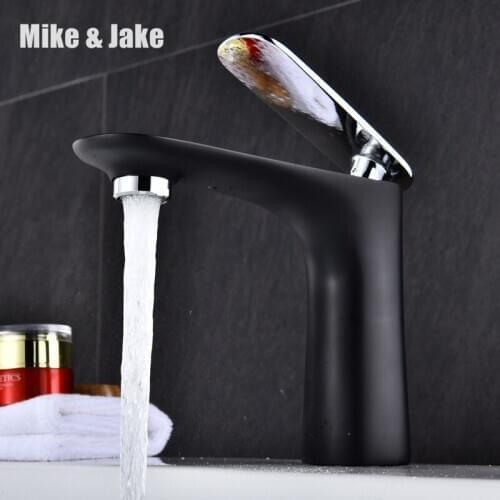 Black basin faucet bathroom single handle water tap black sink tap cold and hot mixer tap basin mixer waterfall tap MJ4848