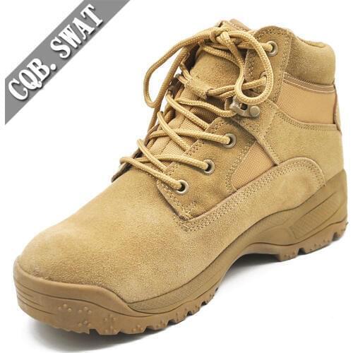 CQB.SWAT EVA&Rubber Outsole Military Desert Boots Cow Suede Tacital Boots Army Combat Boots for Men Outdoor Sand Color Boots