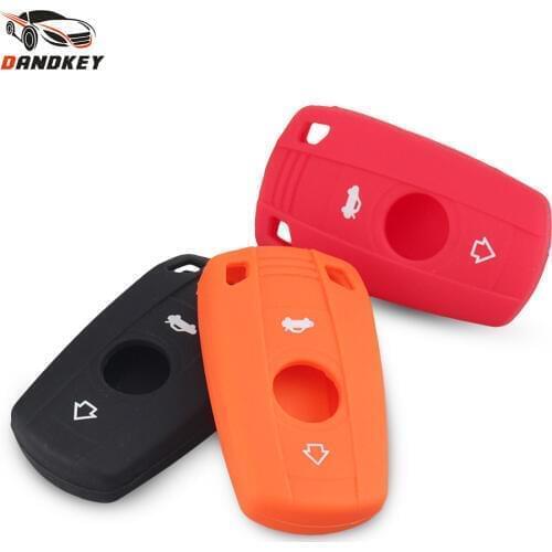 Dandkey 3 Buttons Silicone Car Key Case For BMW 1 3 5 6 Series E90 E91 E92 E60 Remote Key Shell Case Smart Key Fob Cover