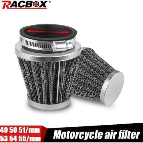 1/2pcs 55MM 54MM 53MM Motorcycle Air Filter 51MM 50MM 49MM Mushroom Head Pod Cleaner Motorbike Motorcycles Cafe Scooter Filter