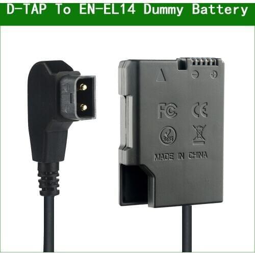 D-TAP To EN-EL14 Dummy Battery EP-5A DC Coupler for Nikon Camera D3100 D3200 D3300 D3400 D3500 D5100 D5200 D5300 D5500 D5600 Df