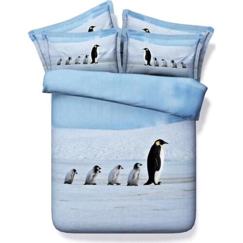 Penguin bedding set California king size queen full twin double bed sheets bedspreads quilt duvet cover doona linen animal print