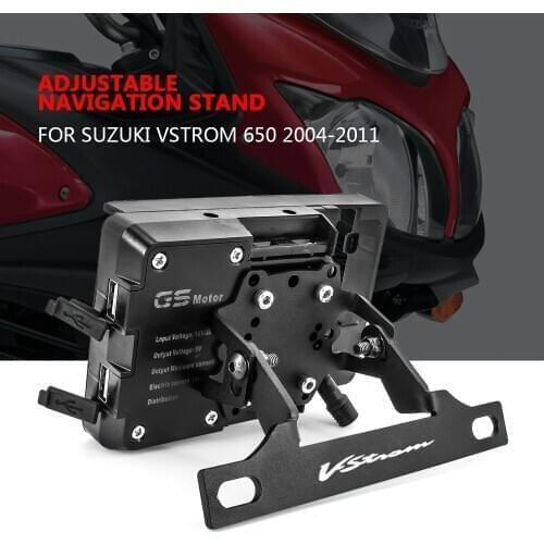 Windscren Bracket Mount Smartphone GPS Holder Navigation bracket For Suzuki V-Strom 650 2004 - 2011 2010 2009 2008 2007 Vstrom