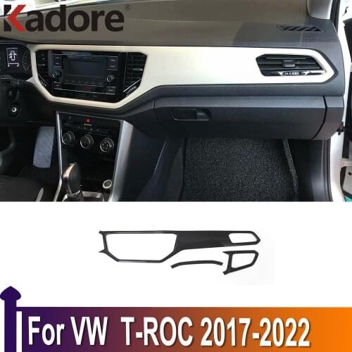 For Volkswagen T-Roc TROC 2017 2018 2019 Carbon Fiber Air Vent Outlet Cover Center Control Panel Trim Interior Car Accessories