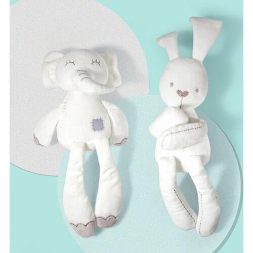 Cute Bunny Elephant Sleeping Companion For New Born Baby Short Plush Animals Toy For 3-month Baby Home Decoration