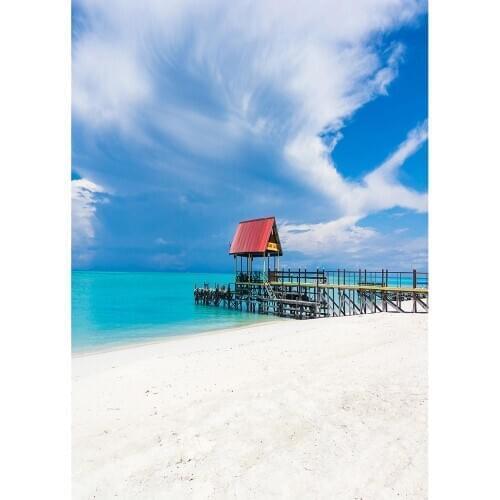 Bridge Pavilion Sea Scenic Photography Backdrops Vinyl Cloth Backgrounds Photo Studiio for Portrait Children Baby Photophone