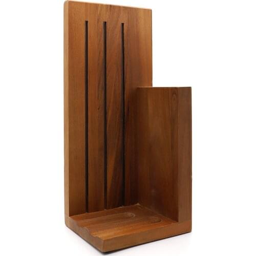 NANHAIONE Magnetic Knife Block(Natural Wood), Knife Organizer Block, Knife Dock, Kitchen Scissor Holder, Strongly Magnetic