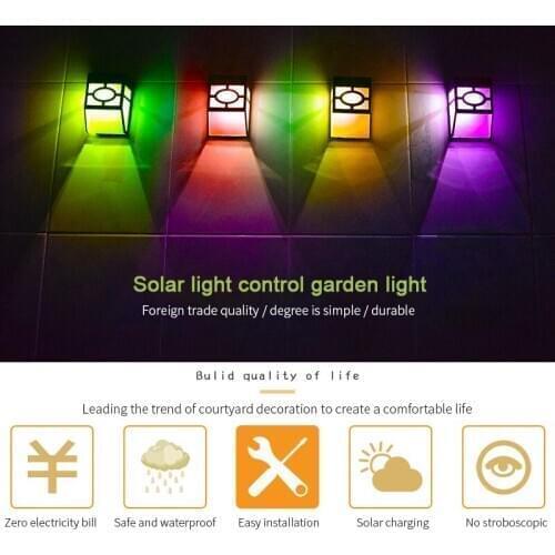 Outdoor LED Solar Light Sensor Garden Decoration Fence Wireless Powered Solar Light Waterproof Railing Lamp