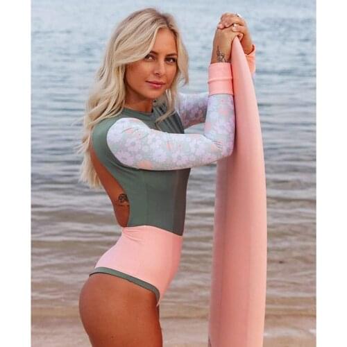 2021 New Sexy One Piece Swimsuit Push Up Swimwear Women Monokini Long Sleeves Swim Suit Bathing Suit Women Summer Beach Wear