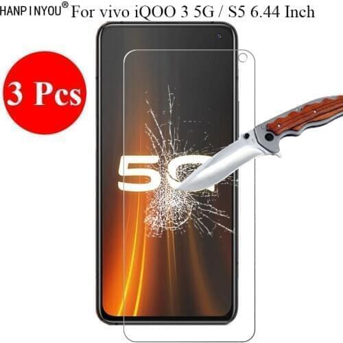 3 Pcs/Lot New 9H 2.5D Anti-Shatter Tempered Glass Screen Protector For vivo iQOO 3 5G / S5 6.44" Protective Film + Clean Tools