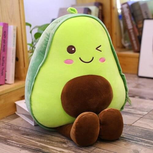 Adorable Stuffed Avocado Kids Hugging Plush Doll Sofa Pillow Birthday 45cm
