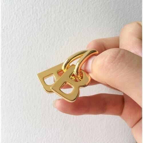 High Quality Fashion Titanium Steel B Letter Drops Dual Used Hoop Earring Earrings For Women Men Brand Jewelry