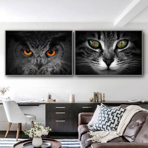 Modern Black Canvas Painting Wild Animals Eyes Prints Canvas Posters on The Wall Art Pictures for Living Room Home Decor