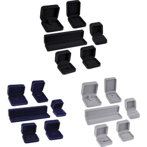 SZanbana Velvet Jewelry Box Set 6 Pieces Jewelry Display Gift Boxes Necklace Holder Bracelet Organizer Bangle Earring Ring Case