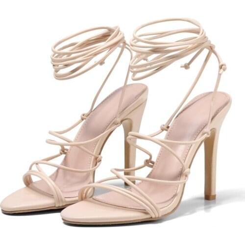 2021 Hot Style Womens Sandals Roman Style Fashion High Heels New Strappy Sandals Cross Straps Heel Sandals for female CGB