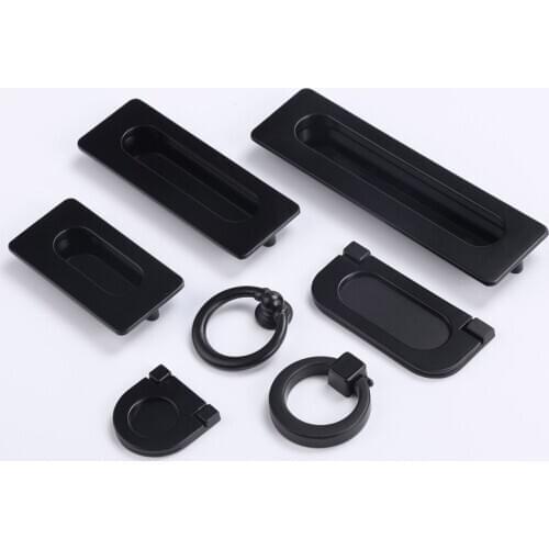 1pc Hidden Recessed Furniture Door Handle Kitchen Cabinet Drawer Cupboard Stainless Steel Square Pull Flush Embed Door Knobs