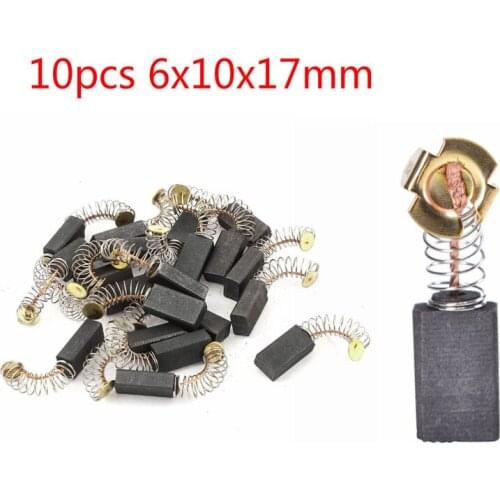 10pcs Mini Drill Electric Grinder Replacement Carbon Brushes Spare Parts for Electric Motors Rotary Tool 6*10*17