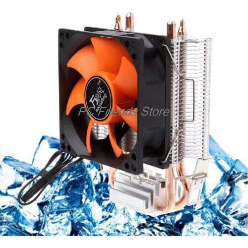 2 Heatpipe Aluminium PC CPU Cooler Cooling Fan For Intel 775/1155 AMD 754/AM2