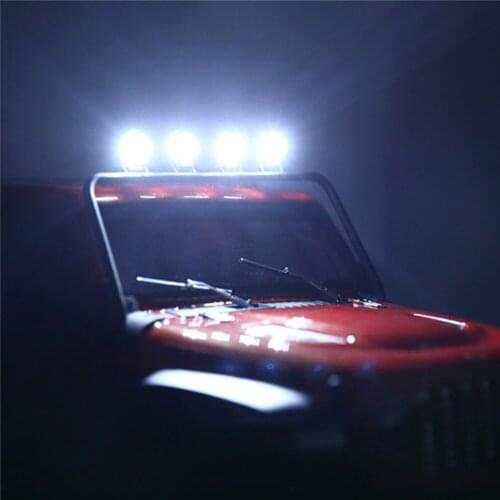 4pcs/set Round Spotlights Bright Car Roof Light Lamp for Axial 1/10 SCX10 III for Wrangler TRX4 TRX6 RC Car Upgrade Parts